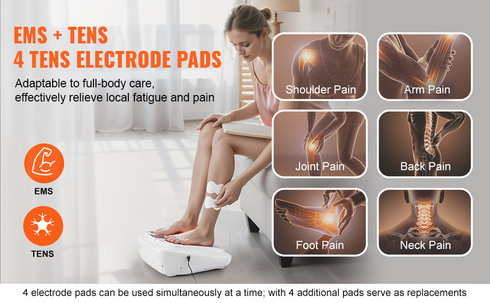 VEVOR Foot Circulation Stimulator with Heat EMS & TENS Foot Massager Electric Foot Stimulator for Pain Relief Muscles Vibrator luvshop24