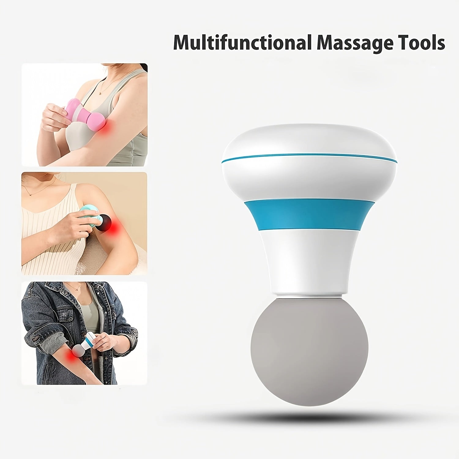 Portable Handheld Massager Wand, 6 Vibration Modes, USB Rechargeable Lithium Battery, Unscented Mini Electric Massage Tool for Neck, Shoulder, Back, and Whole Body Relief luvshop24
