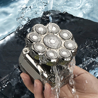 5-in-1 Electric Razor For Men: Detachable Head Shavers With LCD Display, Waterproof Bald Shaver, Magnetic Suction, Hair Clippers, Nose Trimmer, Brush, & Massager! luvshop24