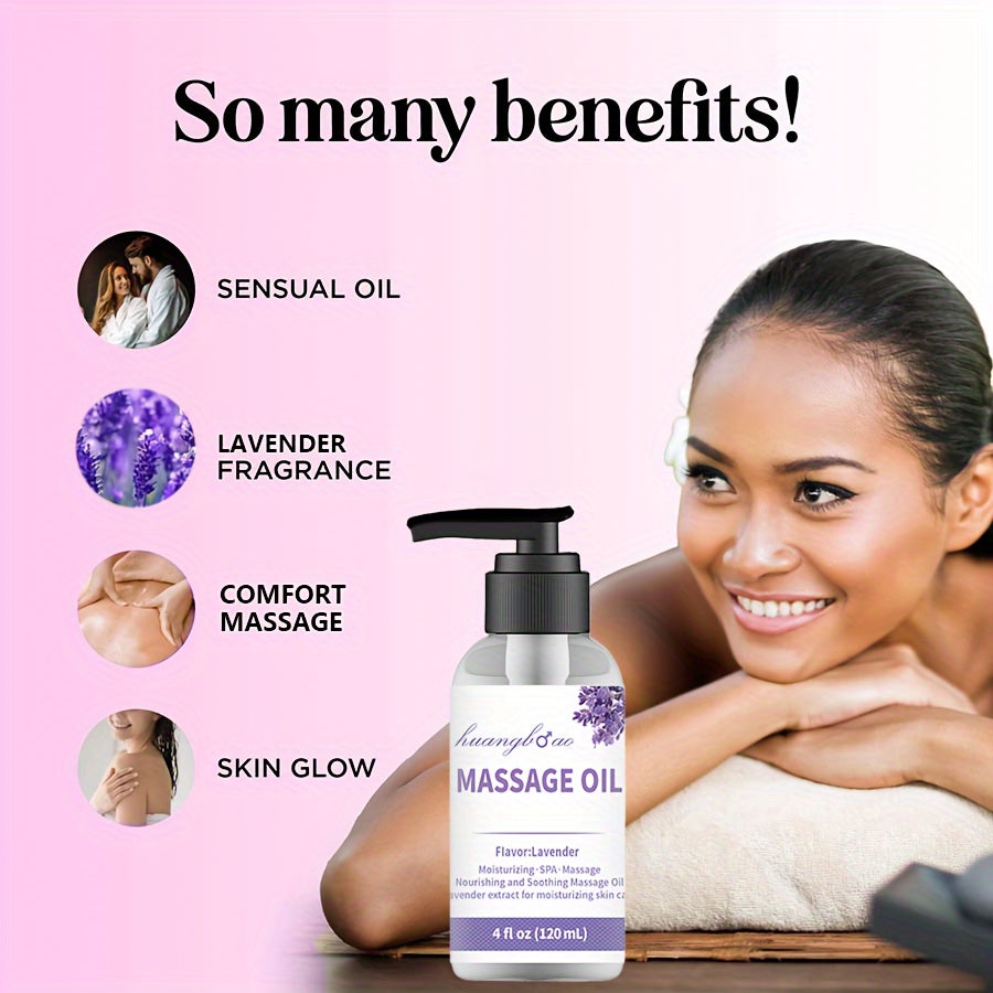 [Sensual Lavender Massage Oil] 2pcs Sensual Lavender Massage Oil - Full Body Smooth Gliding Formula for Couples Date Night - Valentine's Day Present luvshop24