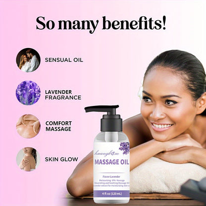 [Sensual Lavender Massage Oil] 2pcs Sensual Lavender Massage Oil - Full Body Smooth Gliding Formula for Couples Date Night - Valentine's Day Present luvshop24