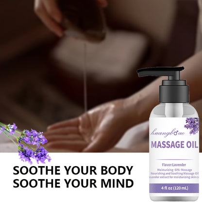 [Sensual Lavender Massage Oil] 2pcs Sensual Lavender Massage Oil - Full Body Smooth Gliding Formula for Couples Date Night - Valentine's Day Present luvshop24