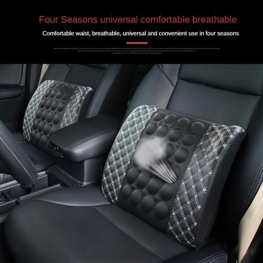 Car Lumbar Electric Massager, Red Pillow Car Interior Decoration, Ultra-fiber PU Leather Cushion For Car, Office luvshop24