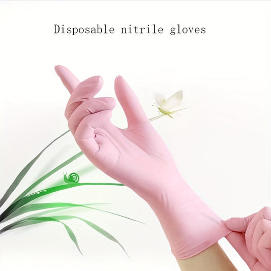 100 Disposable Gloves Made Of Nitrile Rubber, Food Grade Beauty, Kitchen Cooking, Dishwashing, Waterproof, Massage, Oil Resistant, Durable And Clean luvshop24