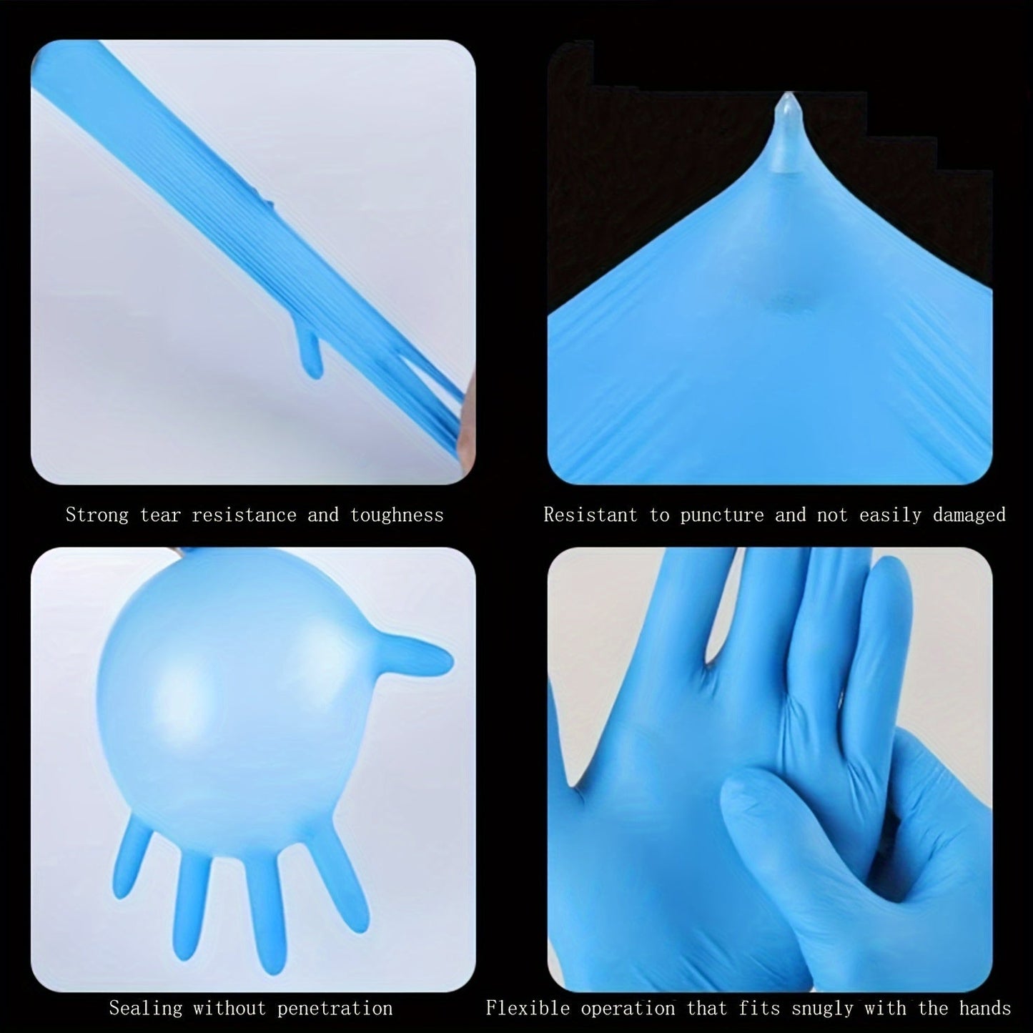 100 Disposable Gloves Made Of Nitrile Rubber, Food Grade Beauty, Kitchen Cooking, Dishwashing, Waterproof, Massage, Oil Resistant, Durable And Clean luvshop24