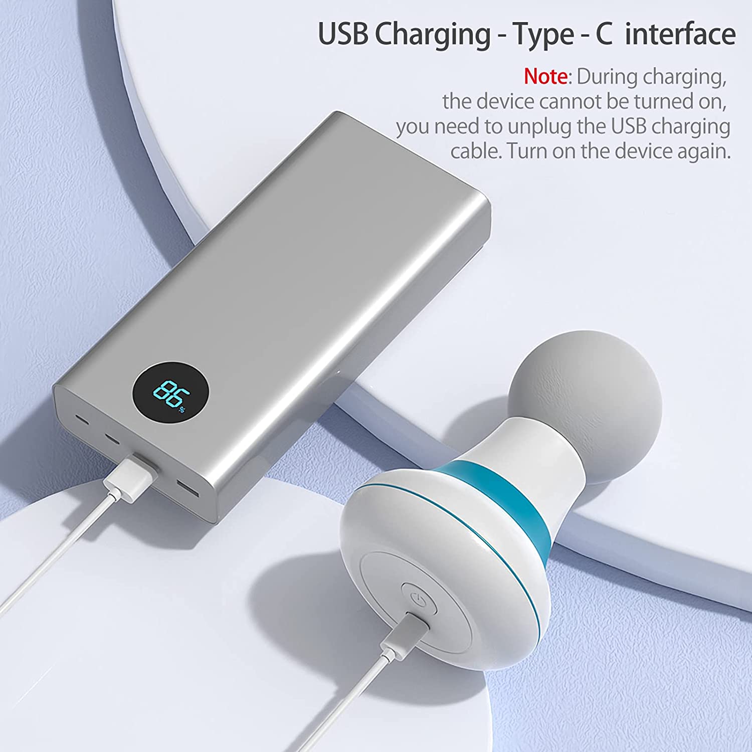 Portable Handheld Massager Wand, 6 Vibration Modes, USB Rechargeable Lithium Battery, Unscented Mini Electric Massage Tool for Neck, Shoulder, Back, and Whole Body Relief luvshop24