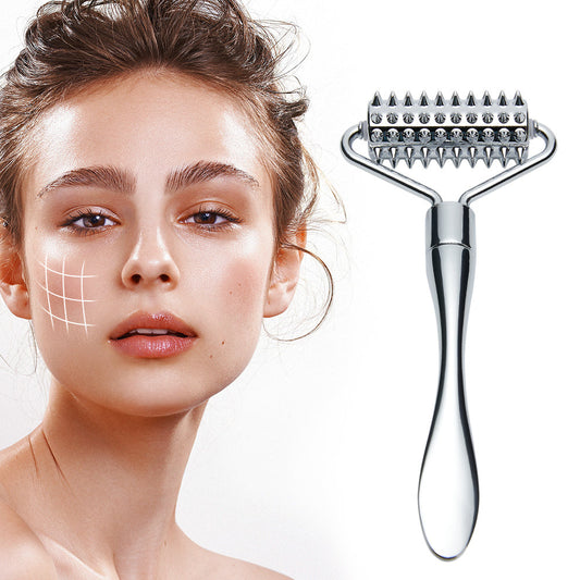 Stainless Steel Facial Massage Roller Gua Sha Tool Set Massager for Face Body Beauty SPA Care Tools, Acupressure Massager - Deep Tissue Massage Tool for Hand, Foot, Neck, Arms luvshop24