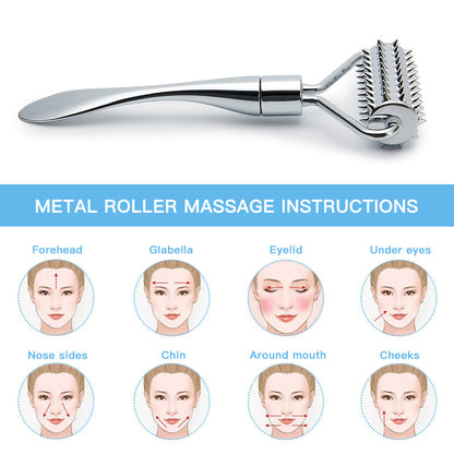 Stainless Steel Facial Massage Roller Gua Sha Tool Set Massager for Face Body Beauty SPA Care Tools, Acupressure Massager - Deep Tissue Massage Tool for Hand, Foot, Neck, Arms luvshop24