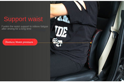 Car Lumbar Electric Massager, Red Pillow Car Interior Decoration, Ultra-fiber PU Leather Cushion For Car, Office luvshop24