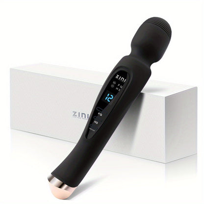 Rechargeable Personal Massager, 12 Patterns Massager, Personal Massager for Women, Quiet & Massager for Women, Digital Display Wand Massager for Neck, Back Pain Relief - Black, Dildo luvshop24