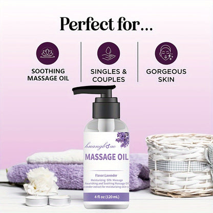 [Sensual Lavender Massage Oil] 2pcs Sensual Lavender Massage Oil - Full Body Smooth Gliding Formula for Couples Date Night - Valentine's Day Present luvshop24