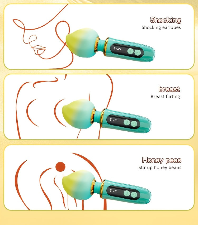 [Peach-Shaped Rechargeable Vibrator] 1pc Multi-Frequency Peach-Shaped USB Rechargeable Vibrator - 3 Vibrating Modes, 380mAh Lithium Battery, Portable Adult Pleasure Device for Women luvshop24