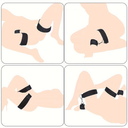 Couples' BDSM Bondage Set - Adjustable Thigh And Wrist Restraints For Intimate Play And Erotic Exploration luvshop24