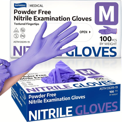 100 Disposable Gloves Made Of Nitrile Rubber, Food Grade Beauty, Kitchen Cooking, Dishwashing, Waterproof, Massage, Oil Resistant, Durable And Clean luvshop24