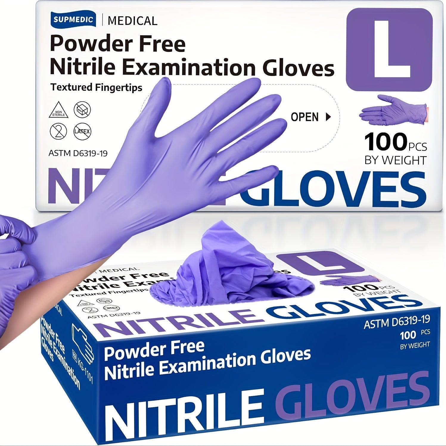 100 Disposable Gloves Made Of Nitrile Rubber, Food Grade Beauty, Kitchen Cooking, Dishwashing, Waterproof, Massage, Oil Resistant, Durable And Clean luvshop24