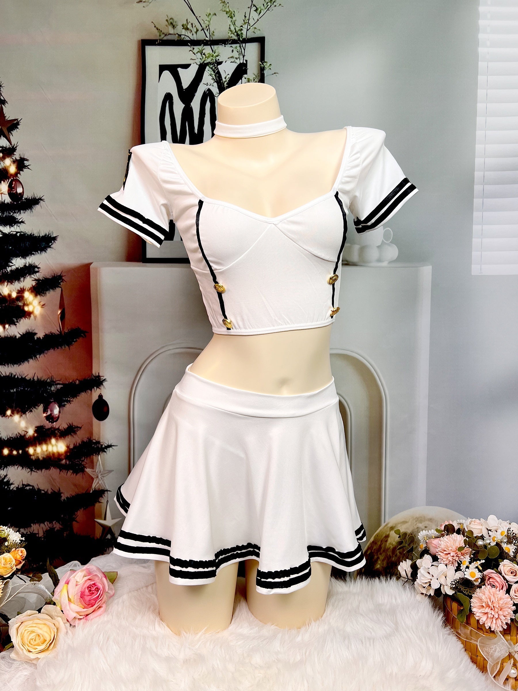 Naughty Sailor Suit Cosplay Costume, Without Fishnet Stockings, Women's Sexy Erotic Clothing luvshop24