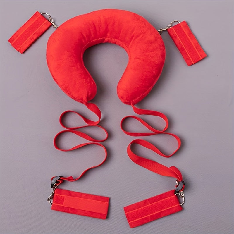 Red Flame Bed Bondage Pillow Set - Split Leg Restraints for Intimate Play, Unleash Your Passion, SM Erotic Alternative Toys for Couples luvshop24