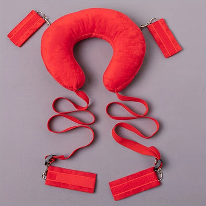 Red Flame Bed Bondage Pillow Set - Split Leg Restraints for Intimate Play, Unleash Your Passion, SM Erotic Alternative Toys for Couples luvshop24