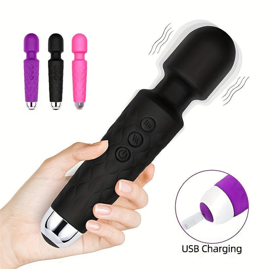 20 Vibrations Pattern Powerful Quiet Rechargeable Magic Wand Massager luvshop24