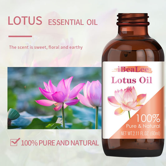 60ml 100% Pure Natural Luxurious Lotus Facial Oil - Hydrates, Nourishes, and Revitalizes Dry, Sensitive or Mature Skin for Glowing Complexion, Hair Care, and Aromatherapy - Night Face Massage Oil for Women luvshop24