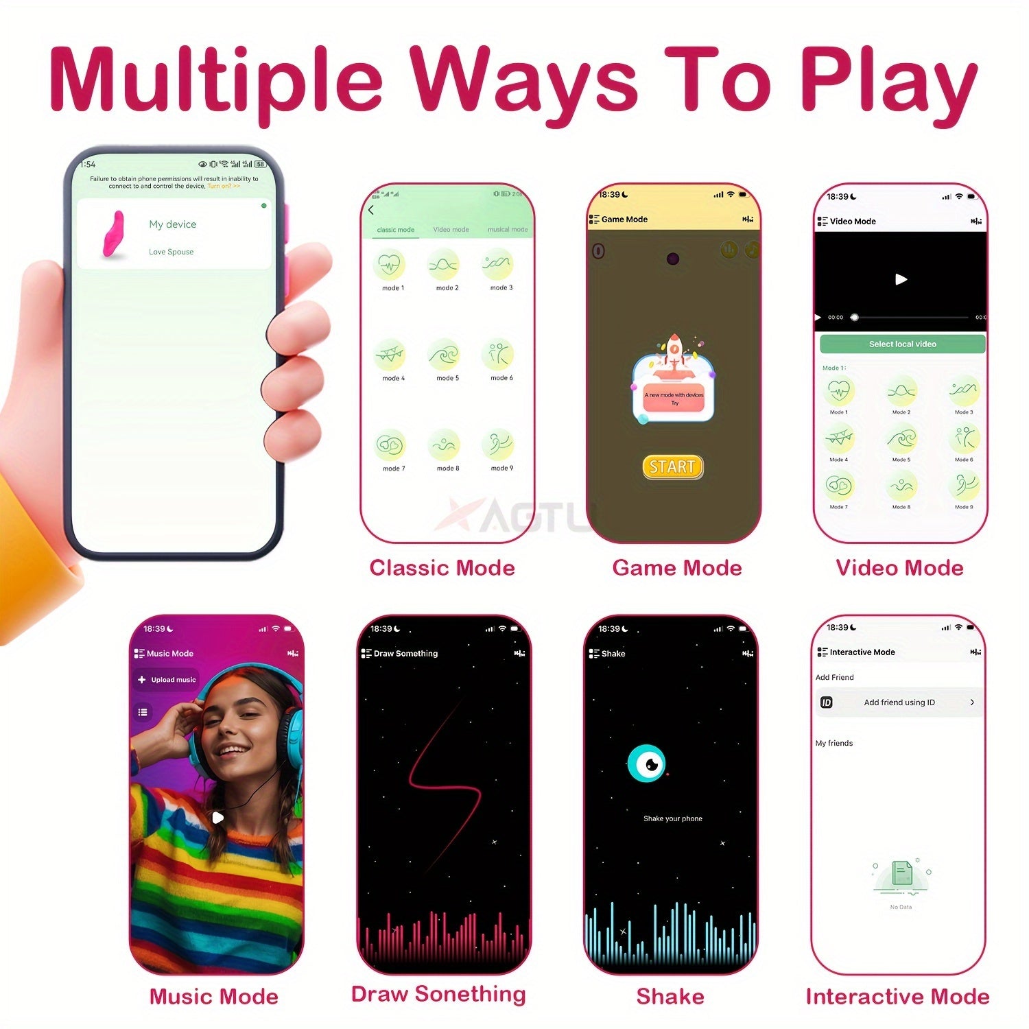 ALWUP Wireless Wearable Vibrator for Women, APP Remote Controlled, Rechargeable Lithium Battery 130mAh, Battery Powered, 9 Vibration Modes, with Portable Vibrating Massager for Adult Entertainment luvshop24