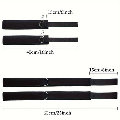 Couples' BDSM Bondage Set - Adjustable Thigh And Wrist Restraints For Intimate Play And Erotic Exploration luvshop24