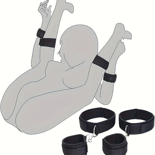 Couples' BDSM Bondage Set - Adjustable Thigh And Wrist Restraints For Intimate Play And Erotic Exploration luvshop24