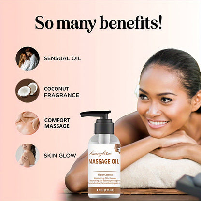 2pcs Coconut Massage Oil for Couples - Full Body Massage Oil for Date Night Massage Smooth Gliding Formula, Valentine'S Day Mother'S Day Gift luvshop24
