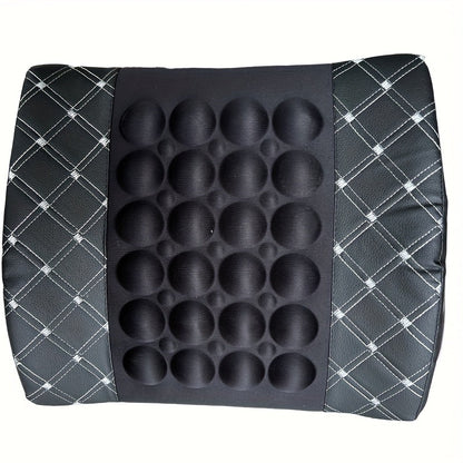 Car Lumbar Electric Massager, Red Pillow Car Interior Decoration, Ultra-fiber PU Leather Cushion For Car, Office luvshop24