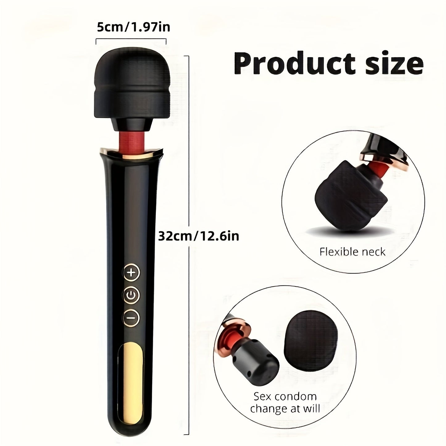 [Magic AV Wand Vibrator] 10 Modes Magic AV Wand Vibrator for Women - USB Rechargeable, Powerful Clitoral & G-Spot Stimulation Massager with 5 Speeds - Perfect Gift luvshop24