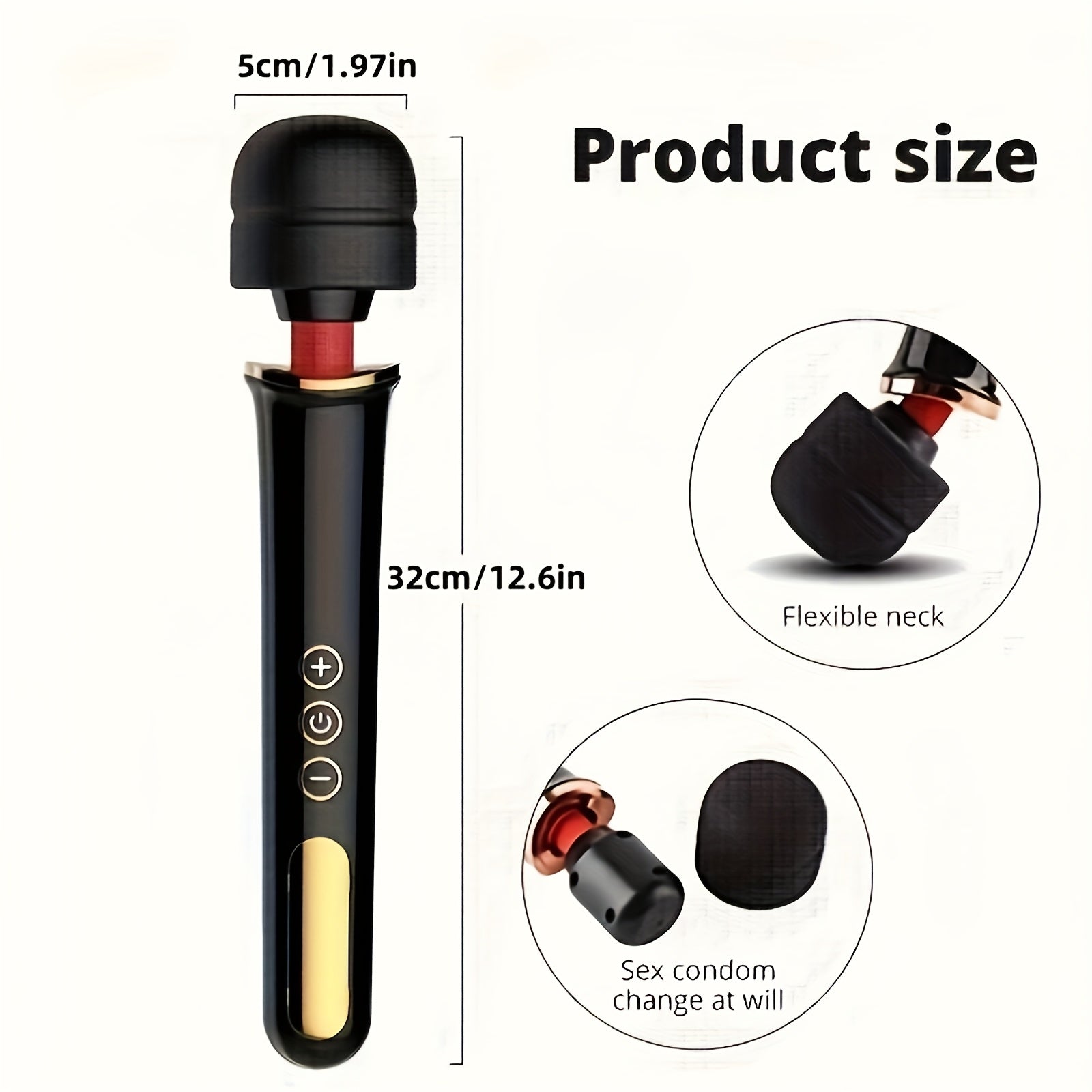 [Magic AV Wand Vibrator] 10 Modes Magic AV Wand Vibrator for Women - USB Rechargeable, Powerful Clitoral & G-Spot Stimulation Massager with 5 Speeds - Perfect Gift luvshop24