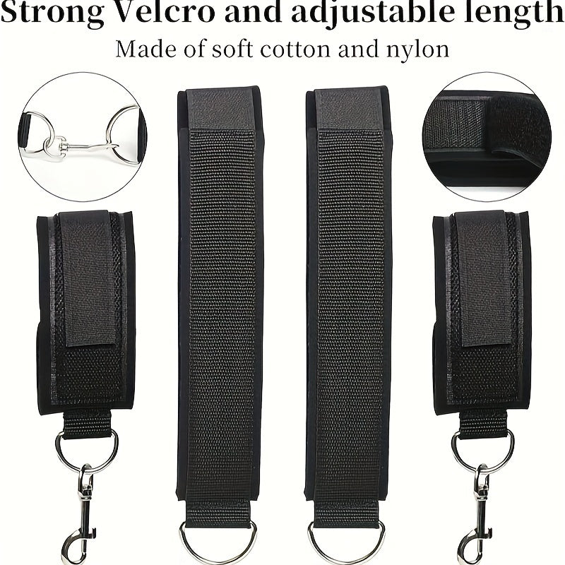 Couples' BDSM Bondage Set - Adjustable Thigh And Wrist Restraints For Intimate Play And Erotic Exploration luvshop24