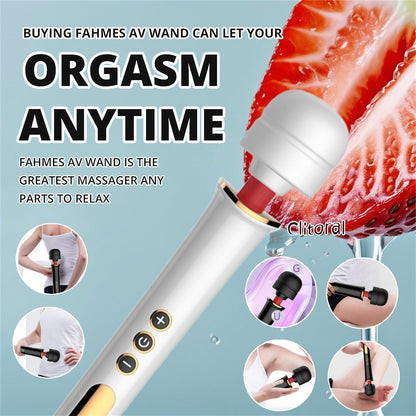 [Magic AV Wand Vibrator] 10 Modes Magic AV Wand Vibrator for Women - USB Rechargeable, Powerful Clitoral & G-Spot Stimulation Massager with 5 Speeds - Perfect Gift luvshop24
