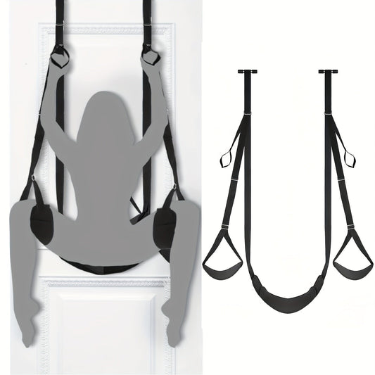 Sexy Black Door Hanging Swing - Adult Couples Bondage Love Sling with Comfort Seat for Enhanced Intimacy, Durable Nylon Material, Swing, Bedroom Furniture luvshop24