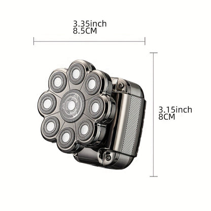 5-in-1 Electric Razor For Men: Detachable Head Shavers With LCD Display, Waterproof Bald Shaver, Magnetic Suction, Hair Clippers, Nose Trimmer, Brush, & Massager! luvshop24