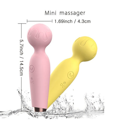 1pc Rechargeable Cordless Silicone Wand Massager - 10 Powerful Deep Tissue Modes for Whole Body Relaxation - Portable, Mini Handheld, Lithium Battery Powered, Family-Friendly for Neck, Back, Shoulders, Legs, and Feet Massage luvshop24