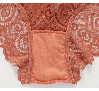 Lace Women's Panties Sexy Low-Waist Briefs Transparent Underwear Female Hollow Out G String Solid Comfortable Underpant Lingerie luvshop24
