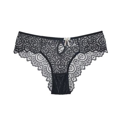 Lace Women's Panties Sexy Low-Waist Briefs Transparent Underwear Female Hollow Out G String Solid Comfortable Underpant Lingerie luvshop24