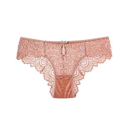 Lace Women's Panties Sexy Low-Waist Briefs Transparent Underwear Female Hollow Out G String Solid Comfortable Underpant Lingerie luvshop24