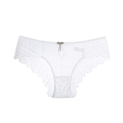 Lace Women's Panties Sexy Low-Waist Briefs Transparent Underwear Female Hollow Out G String Solid Comfortable Underpant Lingerie luvshop24