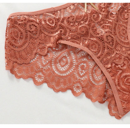Lace Women's Panties Sexy Low-Waist Briefs Transparent Underwear Female Hollow Out G String Solid Comfortable Underpant Lingerie luvshop24