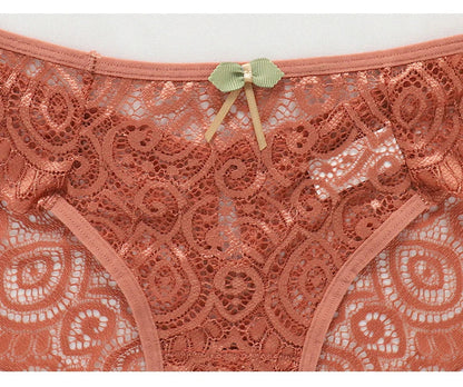 Lace Women's Panties Sexy Low-Waist Briefs Transparent Underwear Female Hollow Out G String Solid Comfortable Underpant Lingerie luvshop24