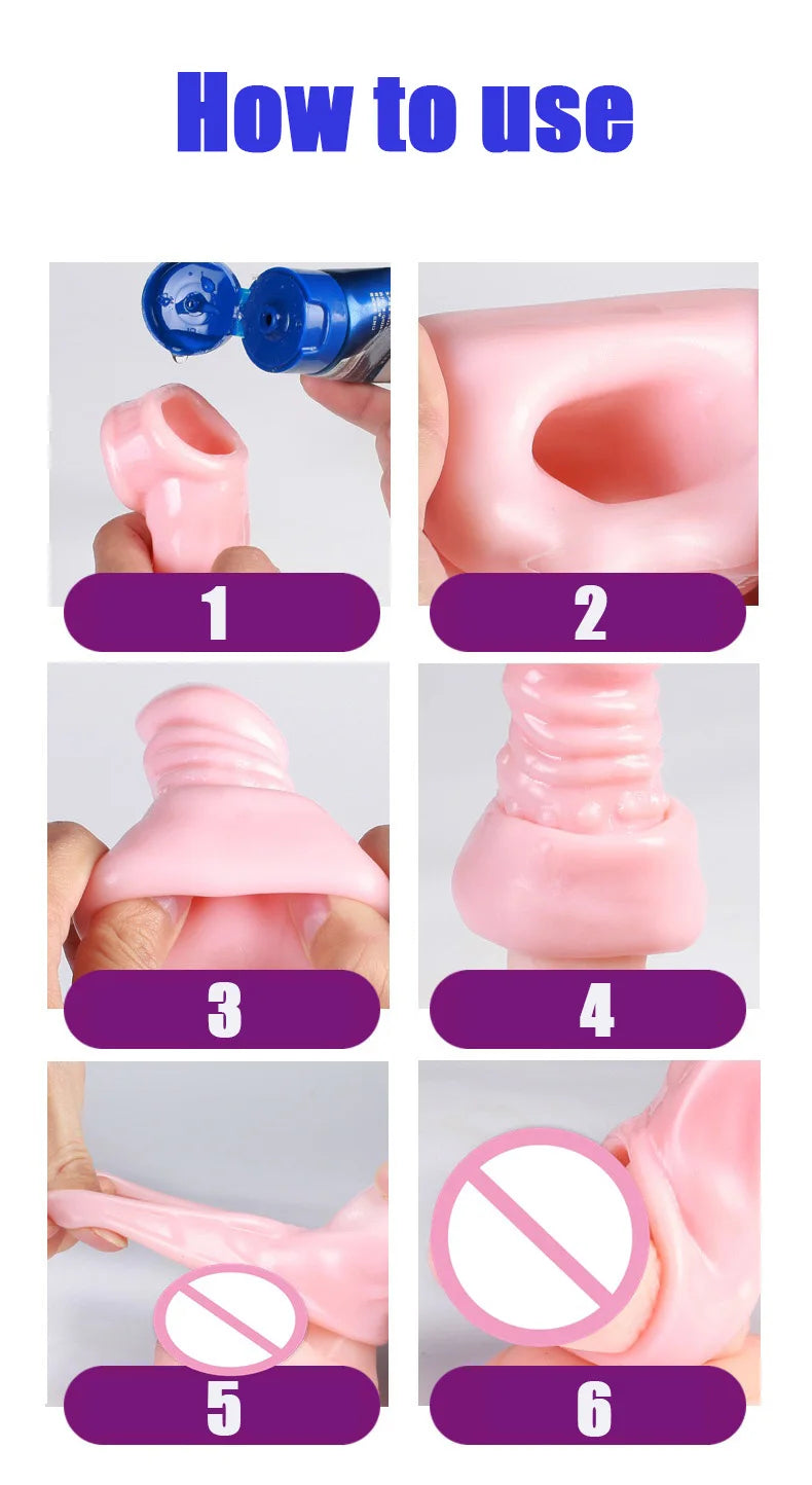 Super Size Highly Elastic Silicone Penis Extender Sleeve Reusable Condoms Penis Ring Delay Ejaculation Erotic Toys Intimate Good luvshop24