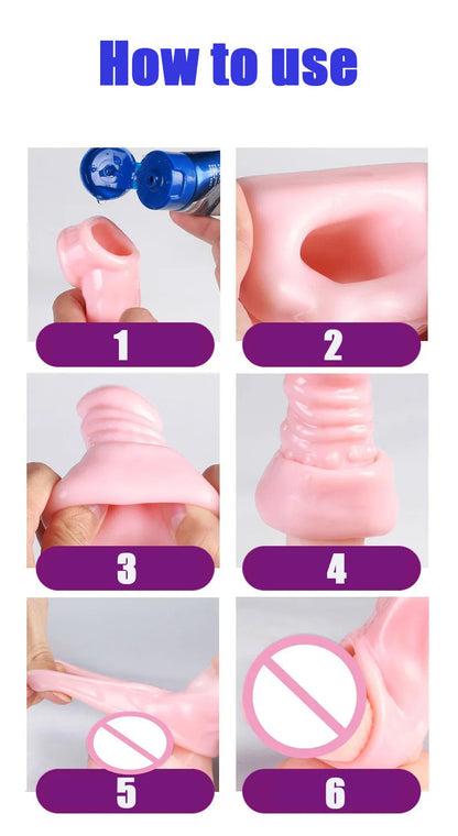 Super Size Highly Elastic Silicone Penis Extender Sleeve Reusable Condoms Penis Ring Delay Ejaculation Erotic Toys Intimate Good luvshop24