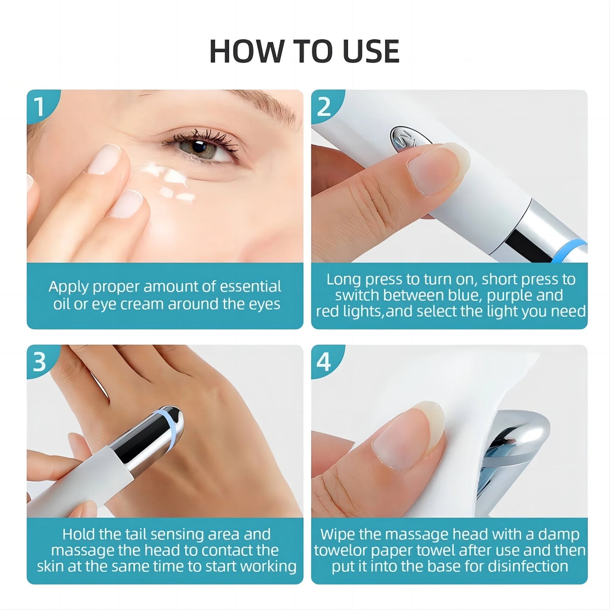 Electric Vibration Eye Massage Pen Anti-Puffiness Beauty Instrument Device Dark Circles Wrinkle Removal Eye Lift Wand Massager luvshop24
