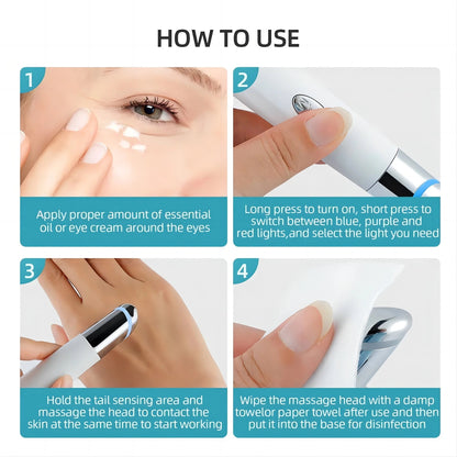 Electric Vibration Eye Massage Pen Anti-Puffiness Beauty Instrument Device Dark Circles Wrinkle Removal Eye Lift Wand Massager luvshop24