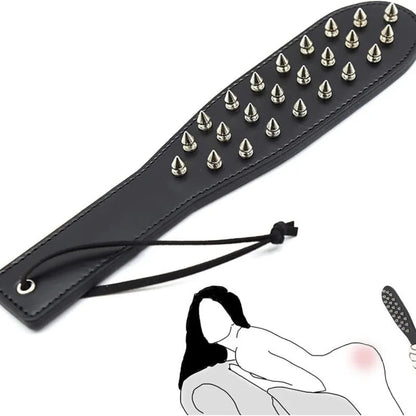 141G Metal Leather Erotic Toys for Foreplay Flirting Punishment Spanking Whip Sexual Abuse Hand Slap Props Rivet BDSM SM luvshop24