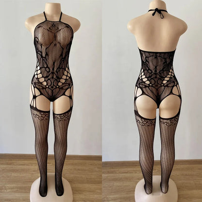 2023 the New Hollow Out Women Lingerie Full Body Stocking Fishnet Sexy Bodystocking luvshop24