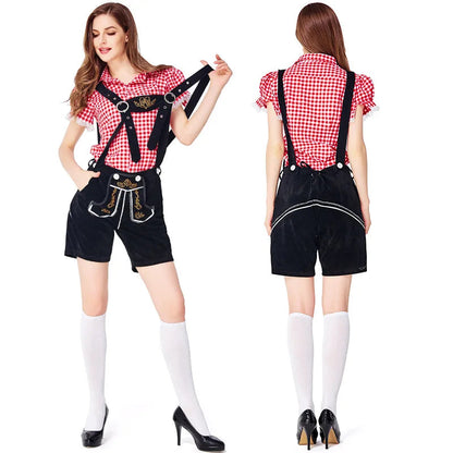 Adult Women German Oktoberfest Lederhosen Costume Bavaria Traditional Festival Beer Party Beer Fancy Dress luvshop24