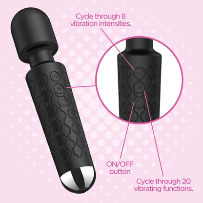 USB Rechargeable Personal Body Wellness Wand Massager Stick Vibrator Powerful G-Spot Mini AV Wand Vibrator for Women Masturbator luvshop24